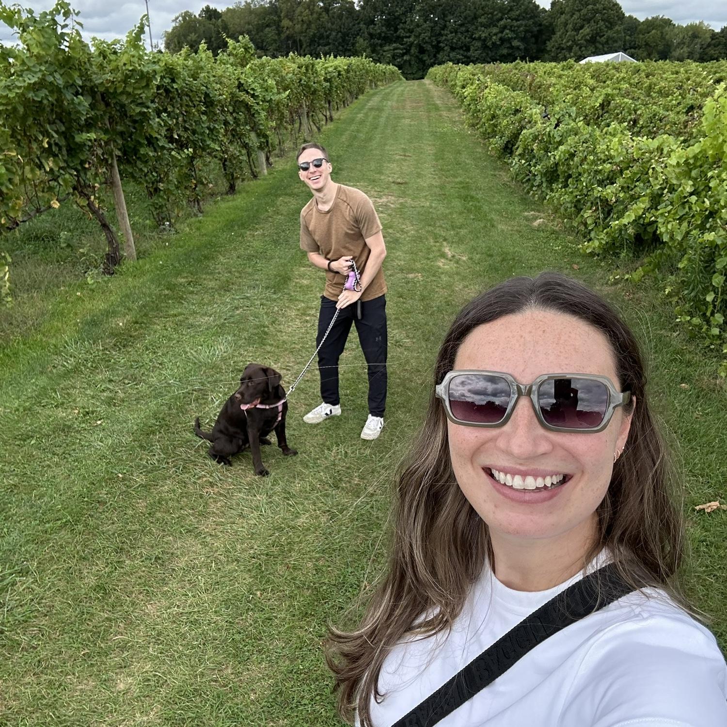 O & K checking out their wedding venue with Mousse! See you all there in September :)