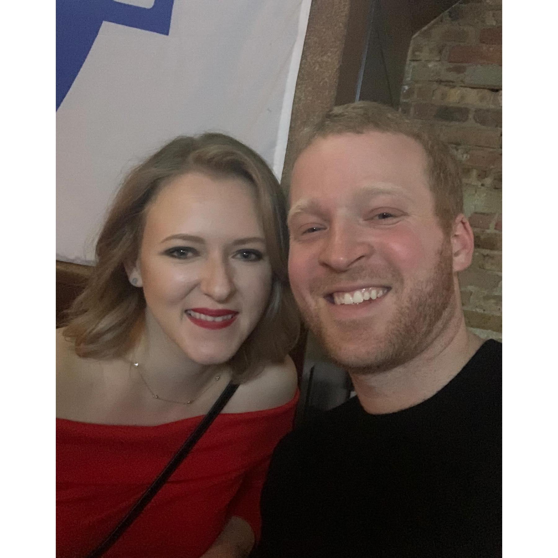 One of the first nights we went out with Matthew's friends to the the Christmas Bar, Winter 2019