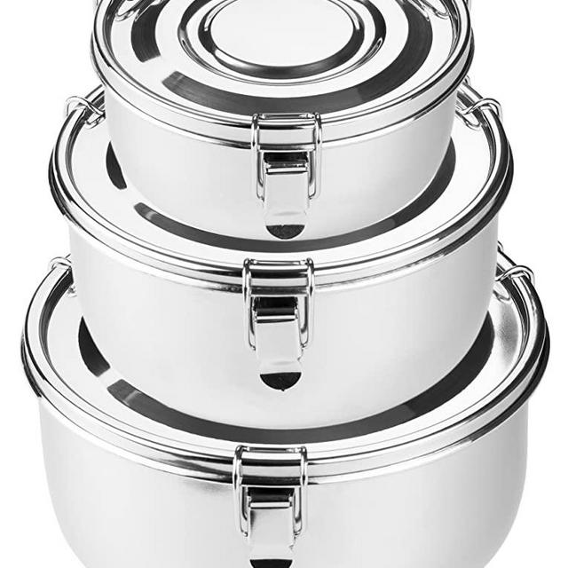 Premium Stainless Steel Food Storage Containers | 316 Grade | The Original Leak-Proof, Airtight, Smell-Proof - Perfect For Camping Trips, Lunches, Leftovers, Soups, Salads & More (Set of 3)