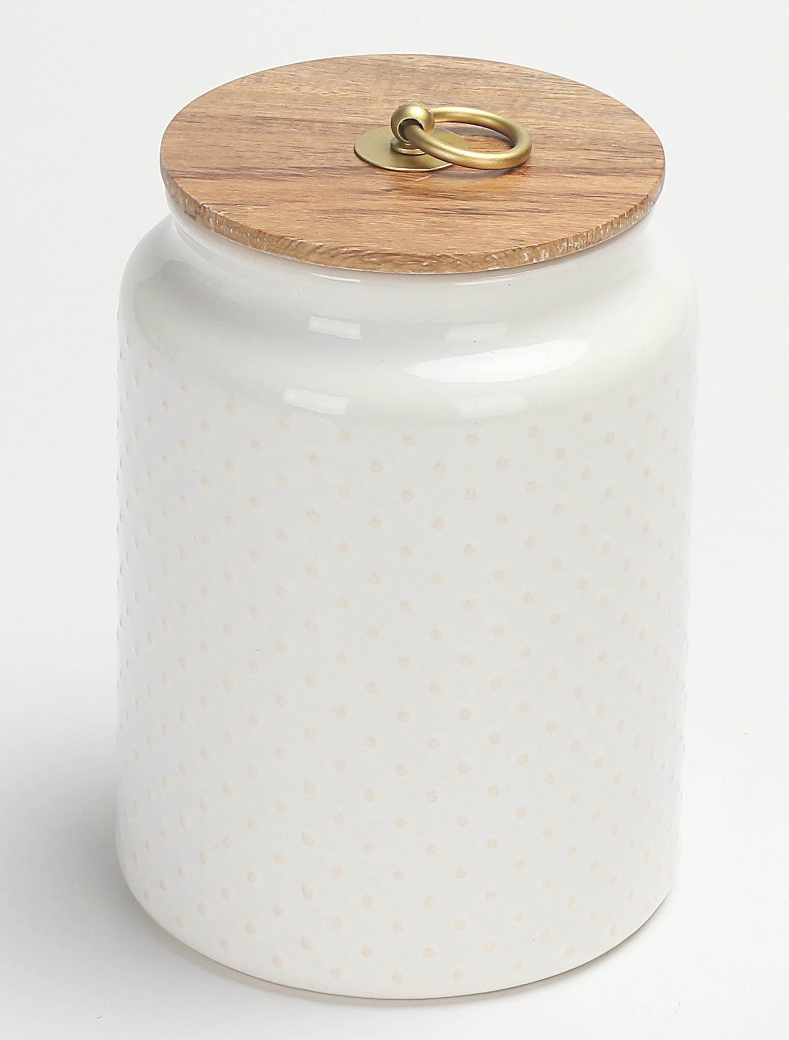 Large Better Homes & Gardens Ceramic Hobnail Canister