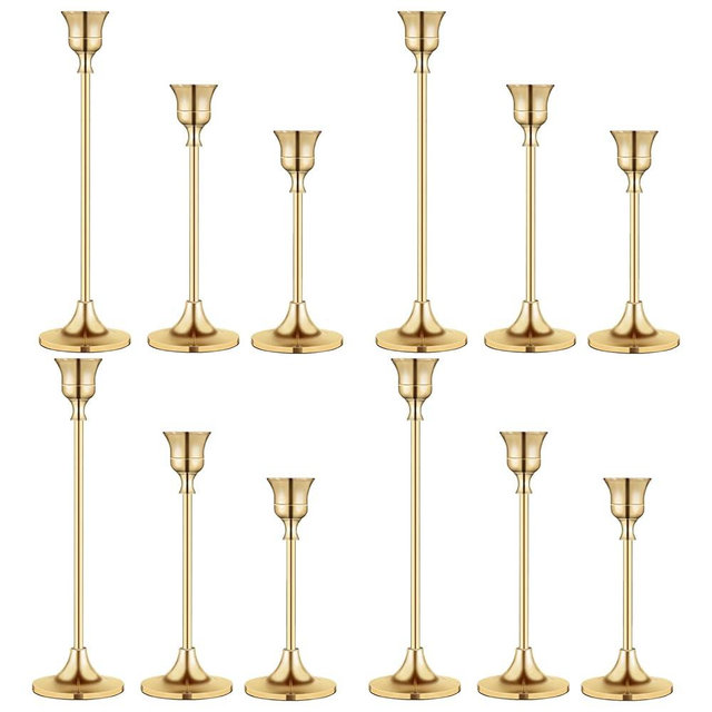 Candlestick Holders,Taper Candle Holder for Candlesticks Gold Brass Vintage Candle Stick Candle Holder Candelabra Candle Holder for Fireplace Party Dining