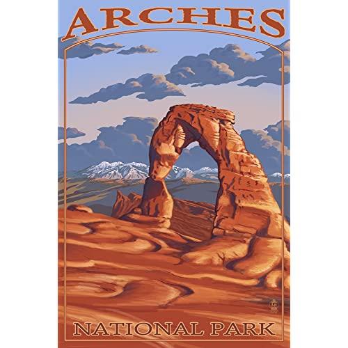 Arches National Park, Utah - Delicate Arch (12x18 Art Print, Wall Decor Travel Poster)