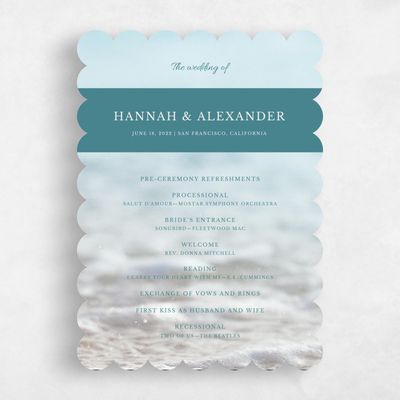 Blue Scalloped Wedding Program - Havasu