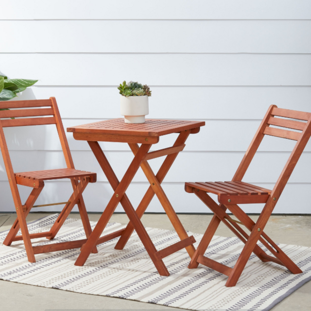 Malibu Outdoor Patio 3-Piece Wood Bistro Set