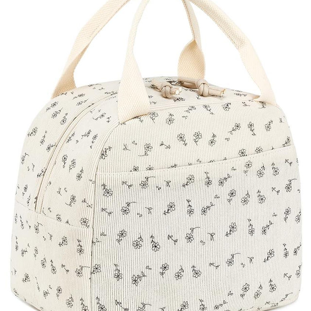 BTOOP Lunch Box for Women Men Cute Corduroy Lunch Bags Large Capacity Insulated Lunch Tote Bag For Work Travel Or Picnic