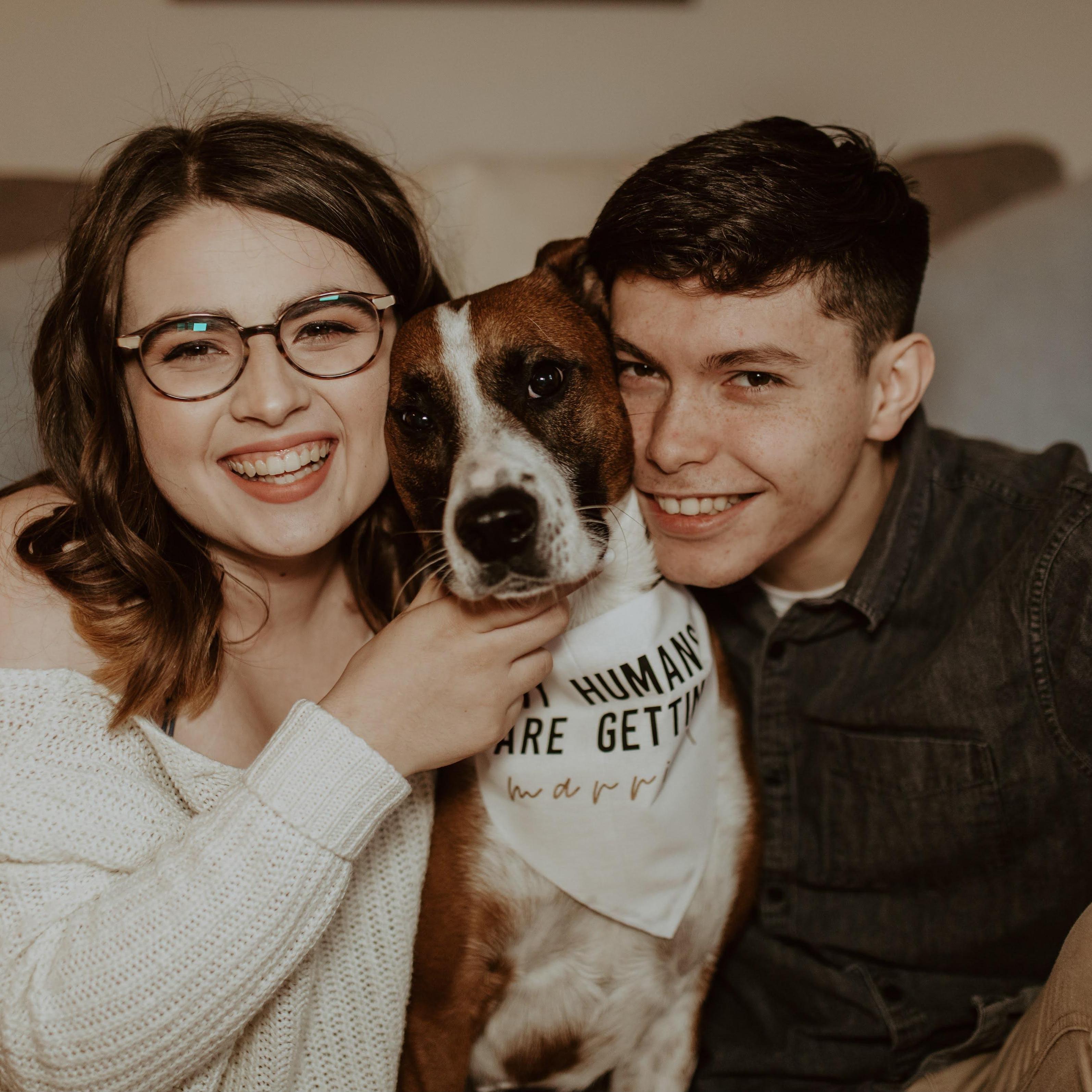 March 2021. The Couple takes their engagement photos! One of the two settings of these images was in their own home!
