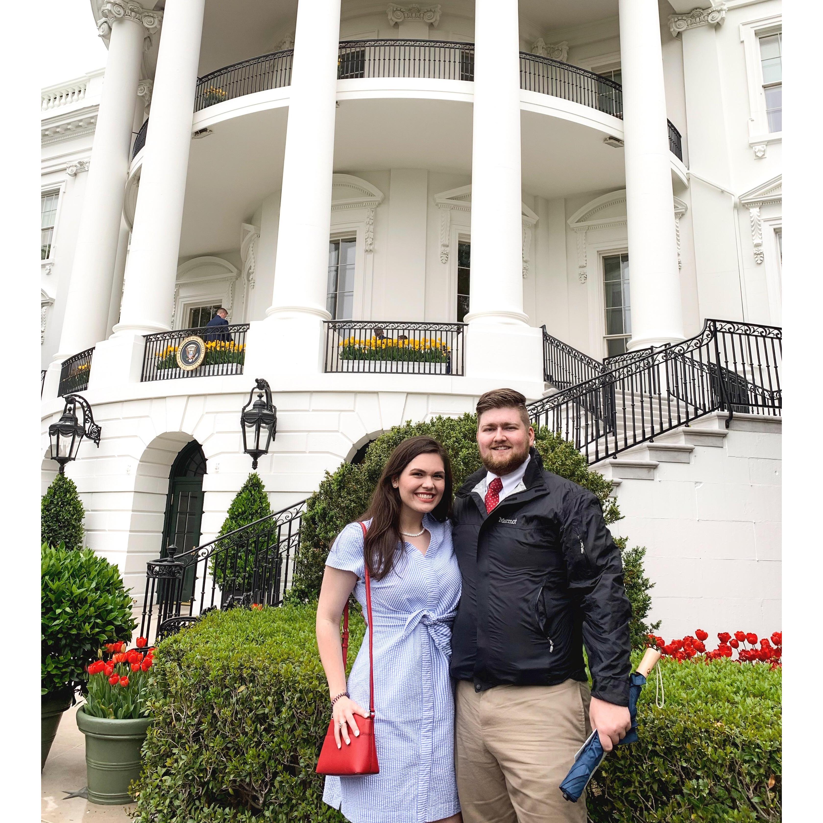 April 2019-David's trip to visit Makenzi in Washington, DC. Picture at the White House Spring Garden Tour.