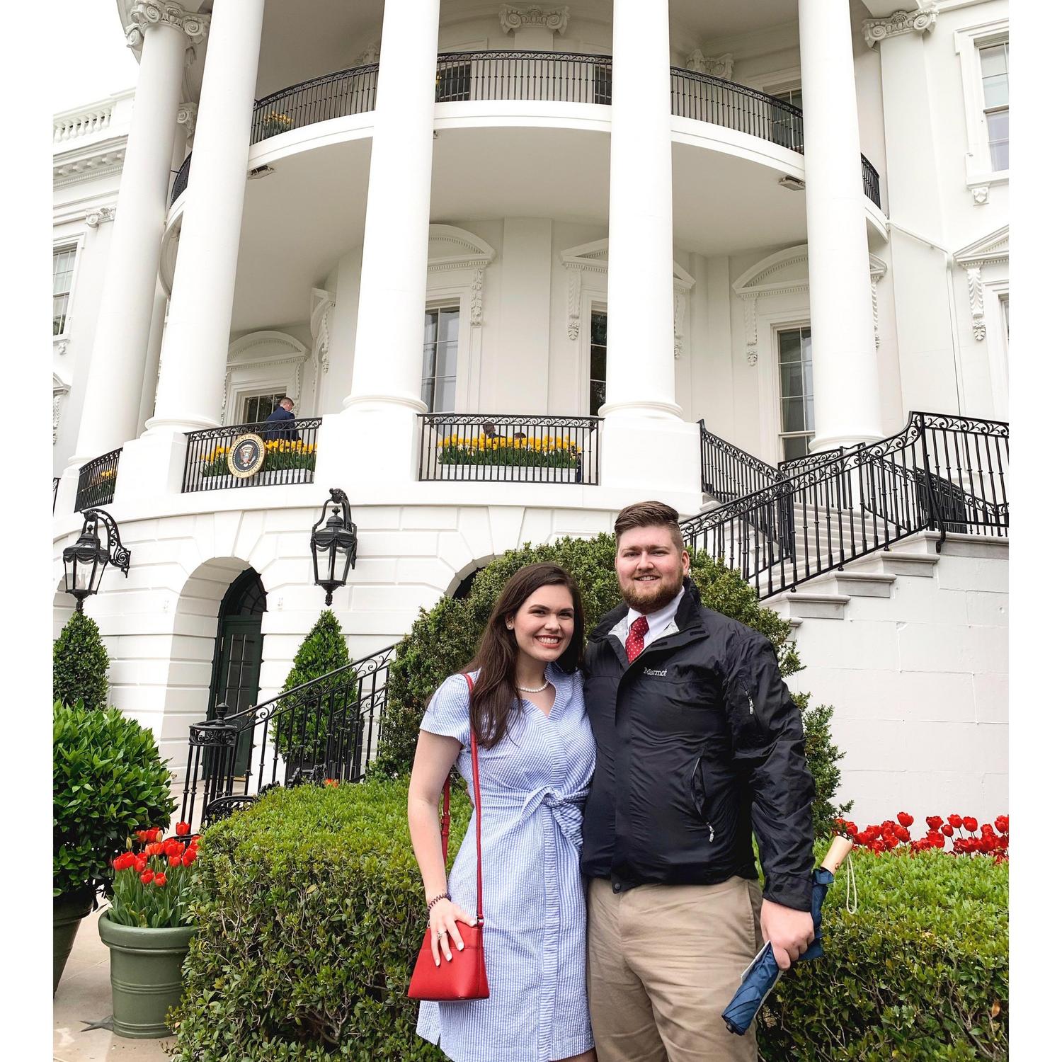 April 2019-David's trip to visit Makenzi in Washington, DC. Picture at the White House Spring Garden Tour.
