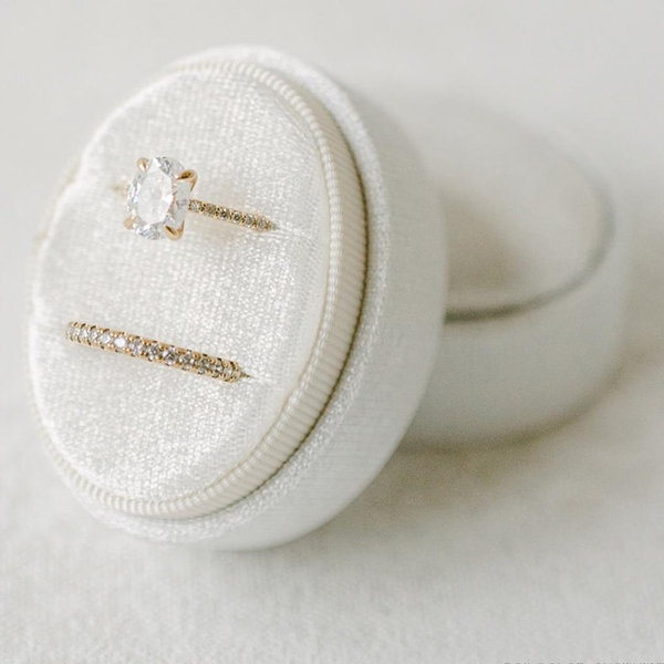 2 Slot Custom Wedding Ring Box, Velvet