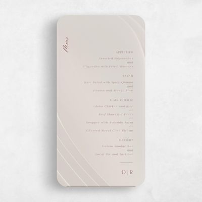 Beige Rounded Wedding Menu - Asher