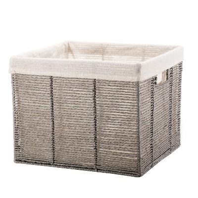 Twisted Paper Rope Large Milk Crate Gray 11"x13" - Threshold™
