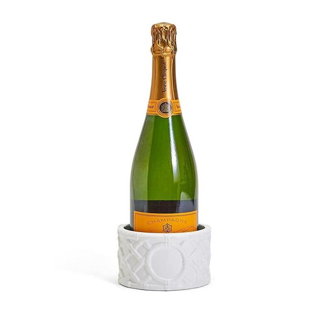 Two's Company 53446 Hampton Faux Bamboo Bottle Coaster or Bowl, 4.75-inch Diameter