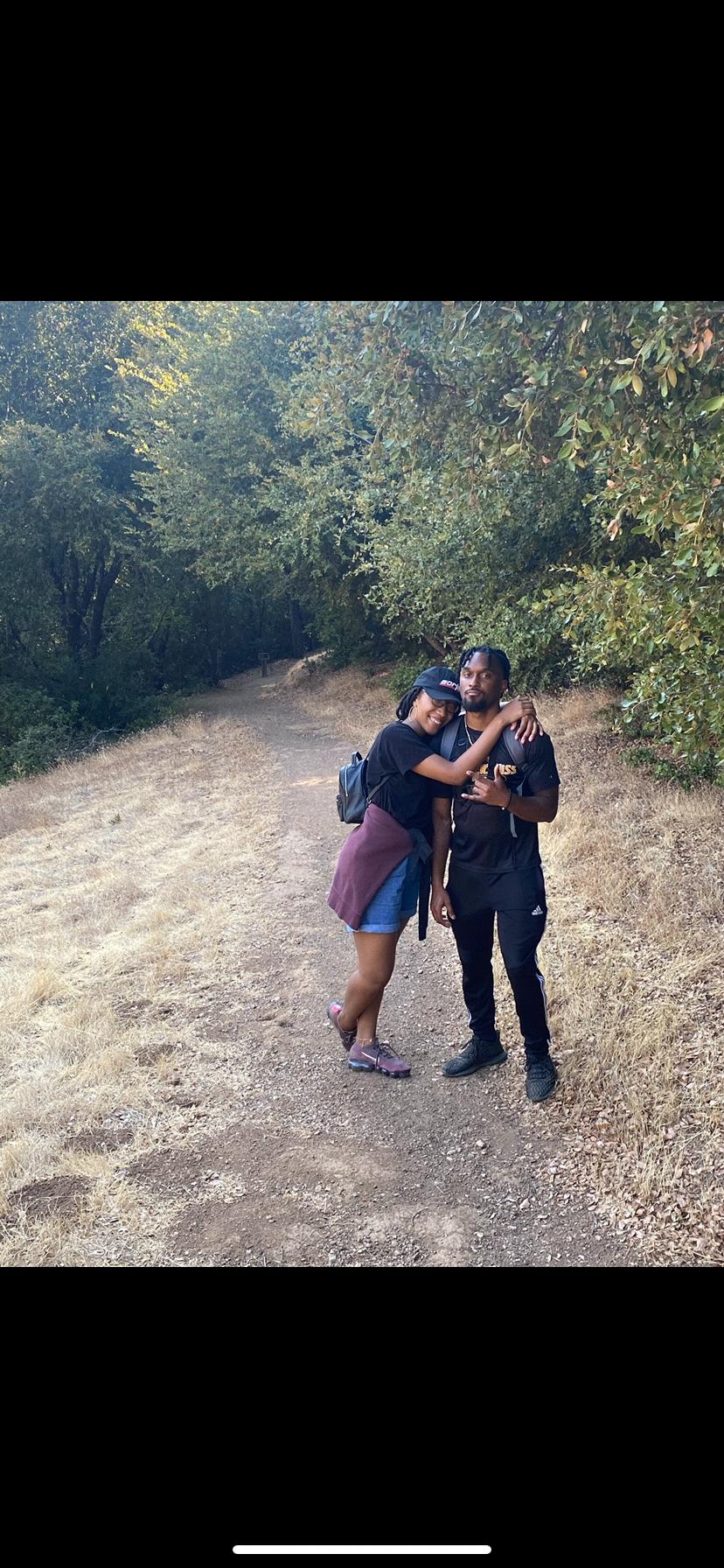 The sign in front of the trail said "Beware of Mountain Lions" so this is us, just glad to have made it out.