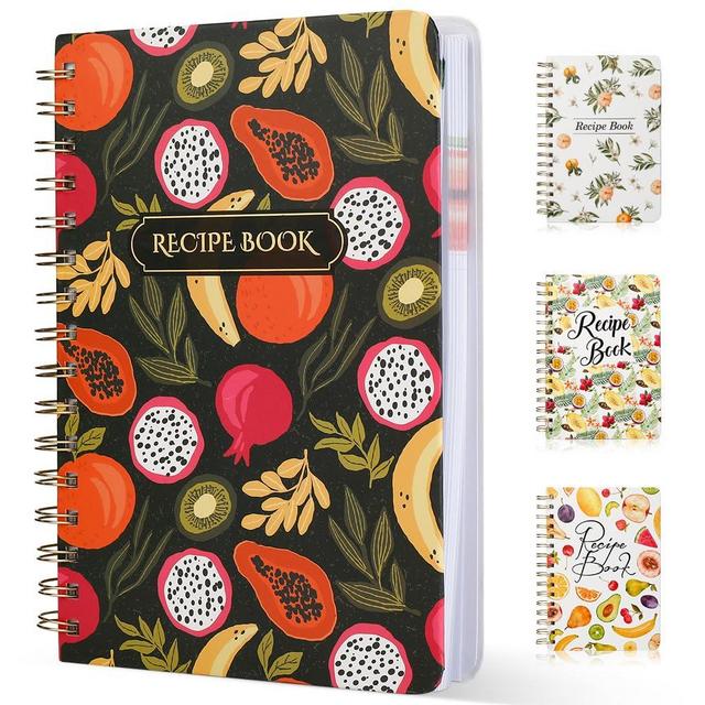 molekaus Recipe Book Waterproof Hardcover to Write in Your Recipes,Simplified Family Recipe Notebook for the Chef at Home, Recipe Journal Hold 120 Recipes（Black）