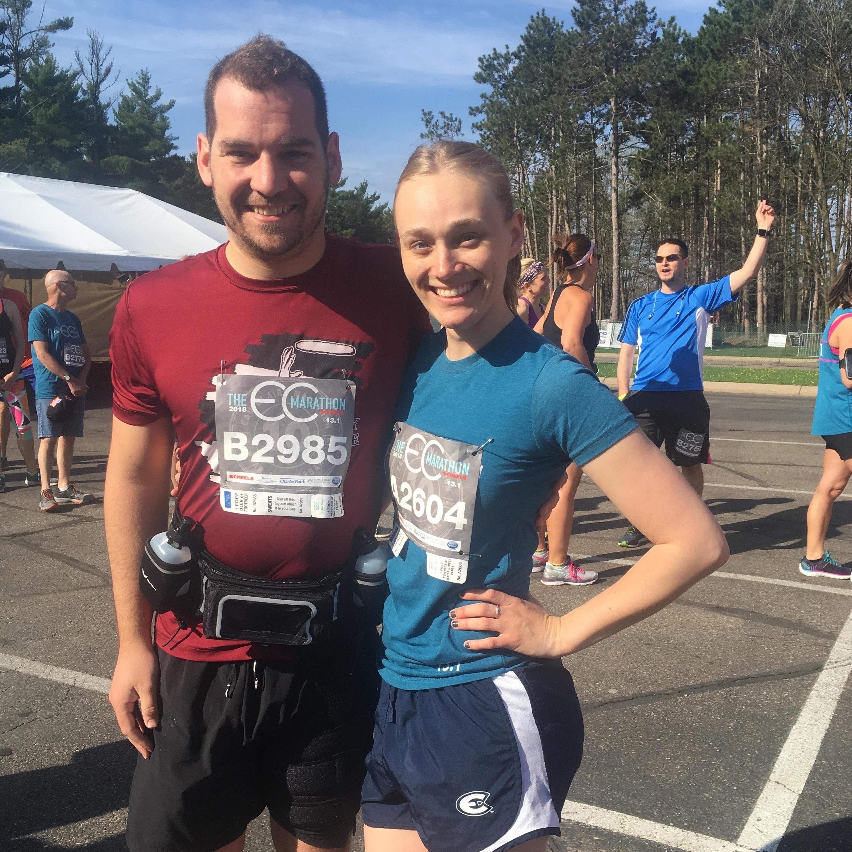 Our first (and only) half-marathon as a couple