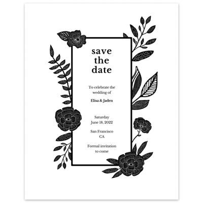 White Wedding Digital Save the Date - Catania Border