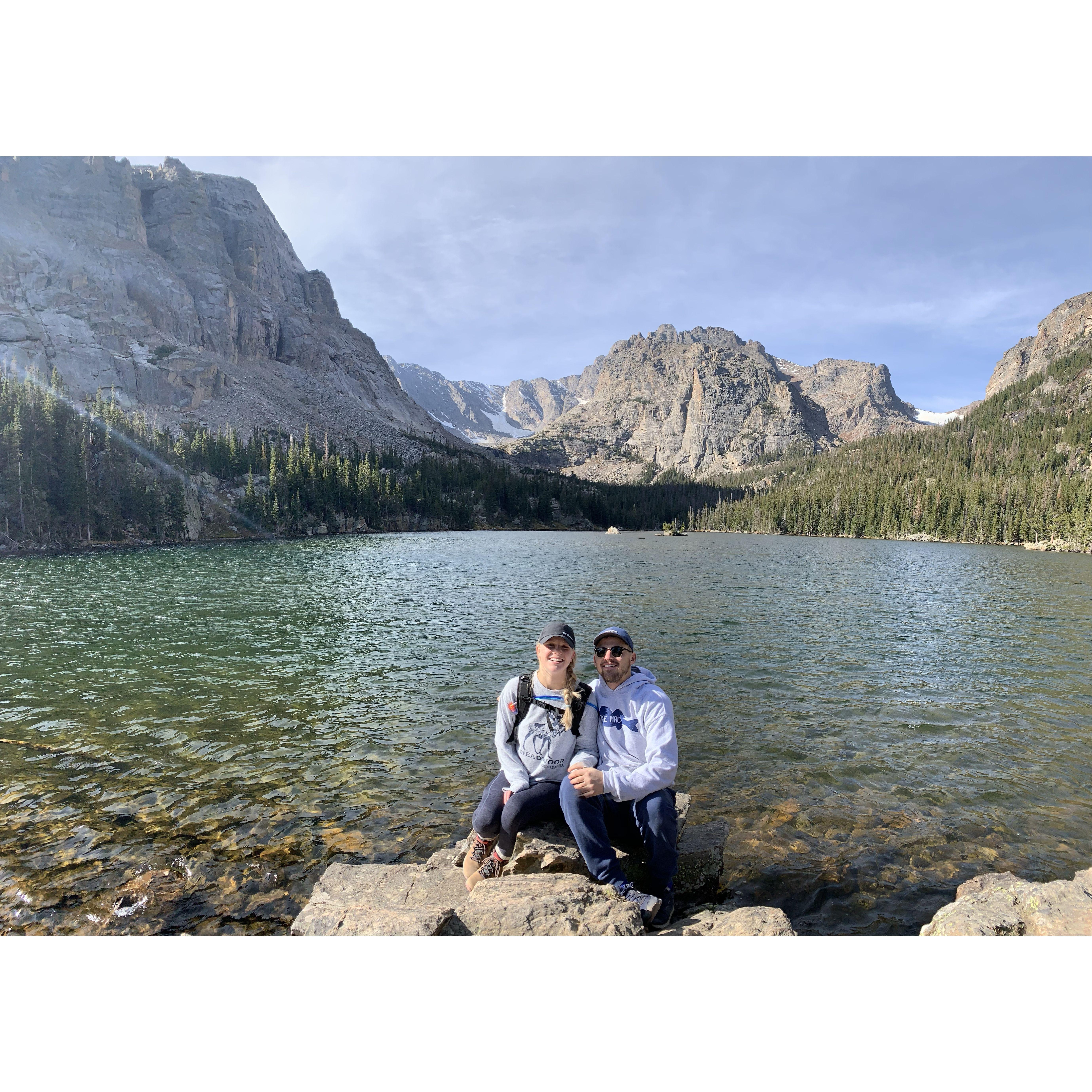 Hiking the Rocky Mountains in Estes Park, Colorado.