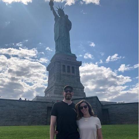 Touring the Statue of Liberty in NYC.