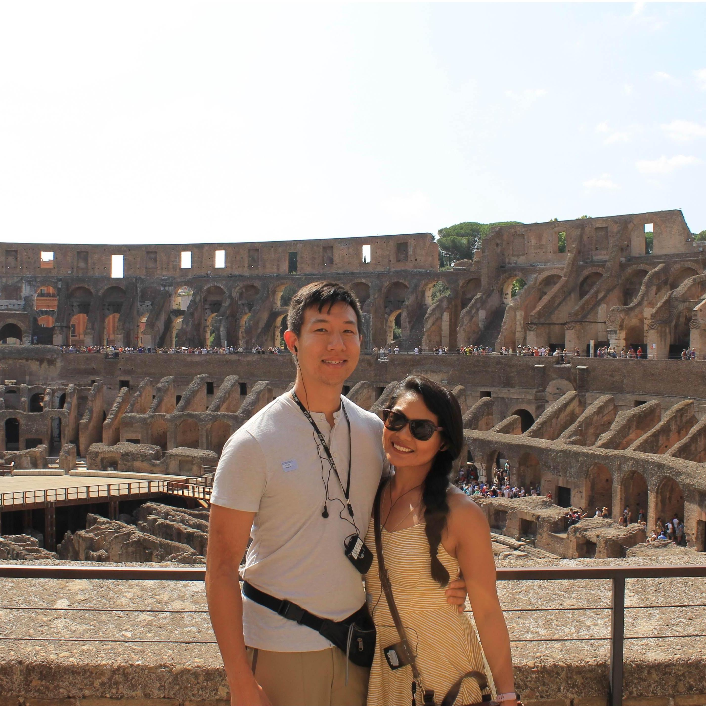 At the Colosseum in Rome, Italy - August 2017