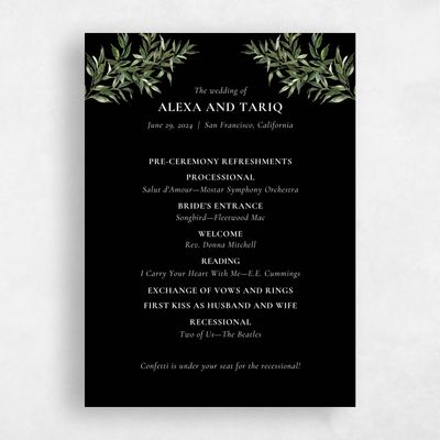 Black Wedding Program - Keely