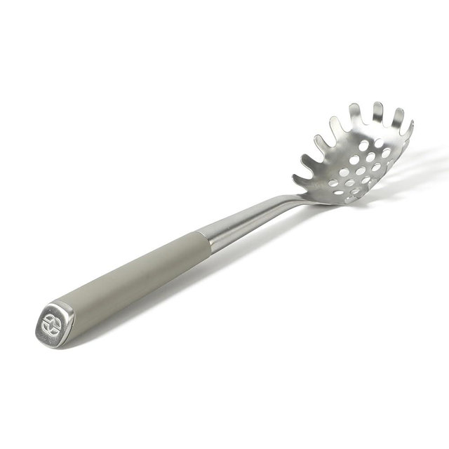 Calphalon Edge Stainless Steel Spaghetti Pasta Server w/Thermoplastic Rubber Handle - Taupe