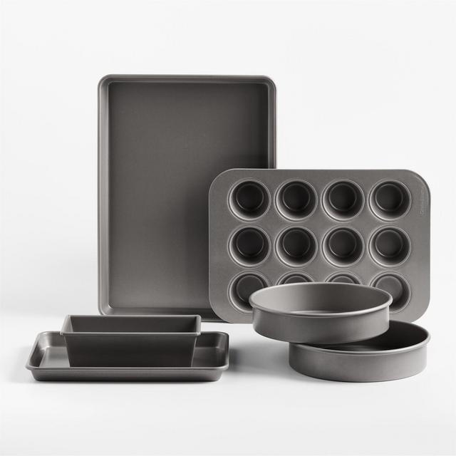 Crate & Barrel Non-Stick FusionBond Pro 6-Piece Bakeware Set with Silicone Coating