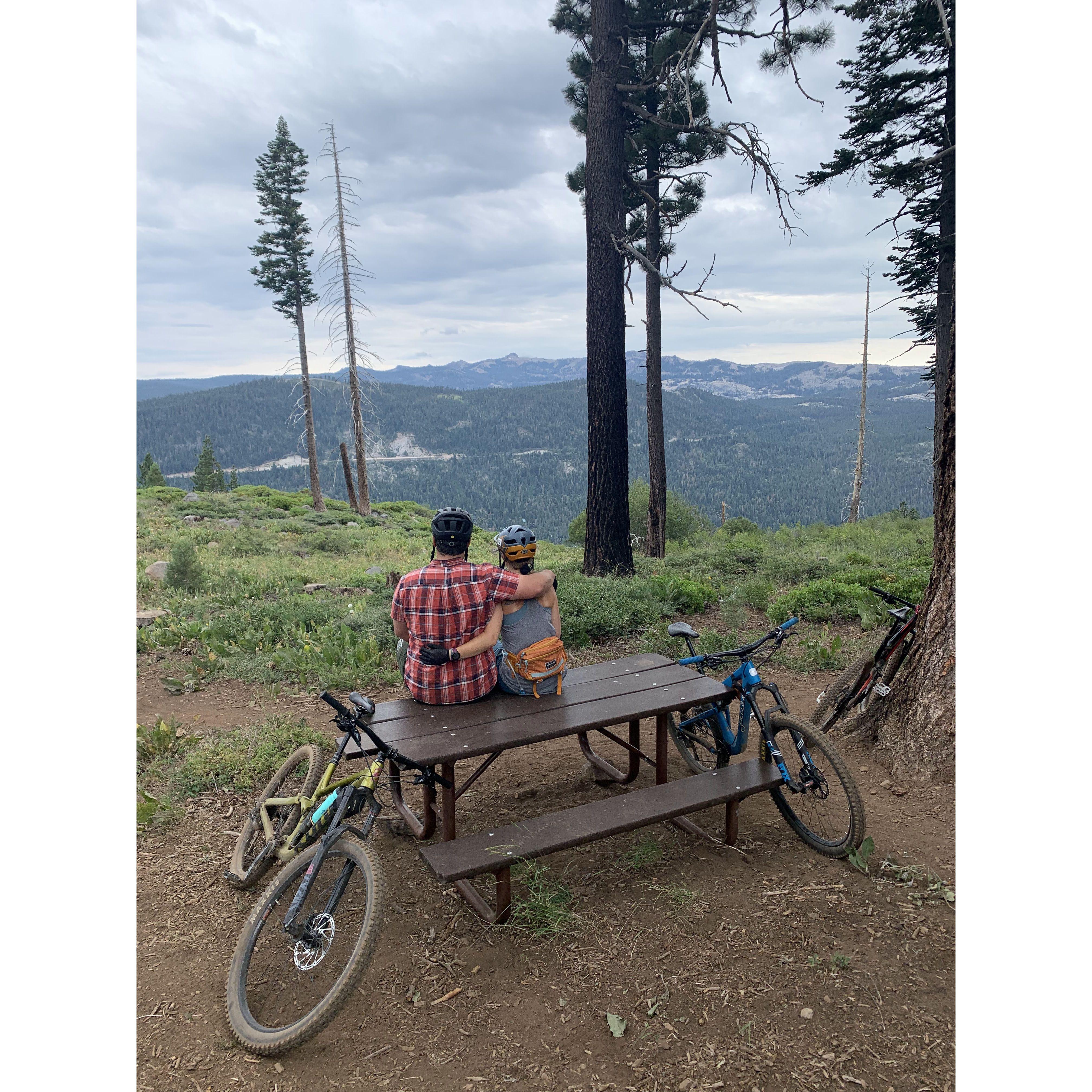 We love bicycles and our backyard, Donner Rim Trail!