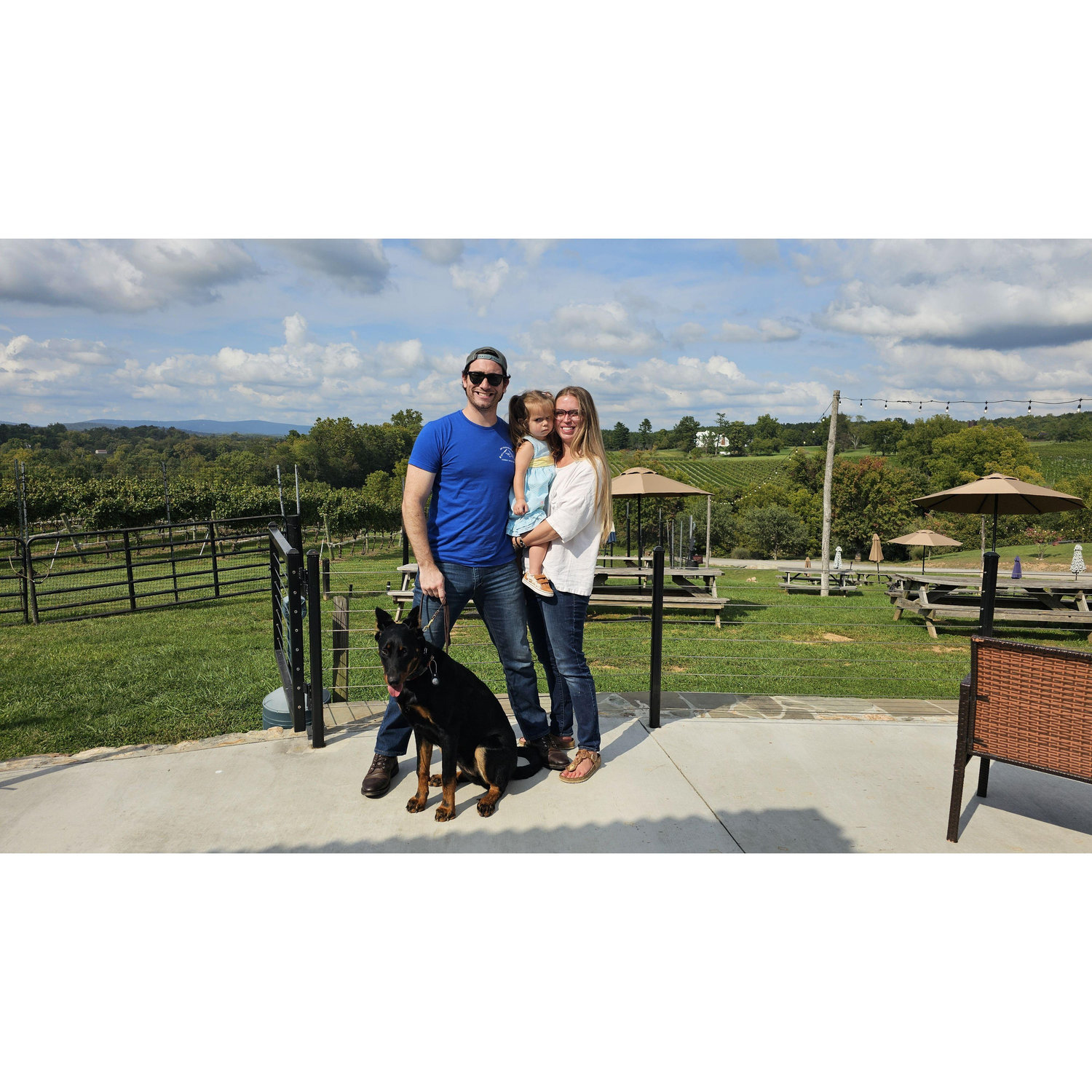 At a winery in, some random place in the Blue Ridge, we hear John Denver and Lina makes mean faces at everyone.