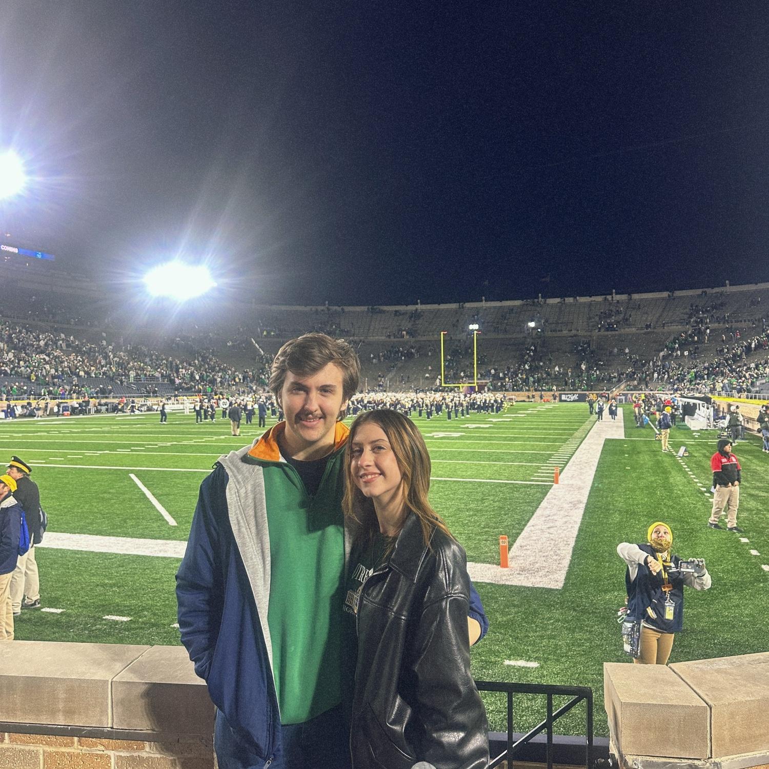 At a Notre Dame game for Matthew's birthday!