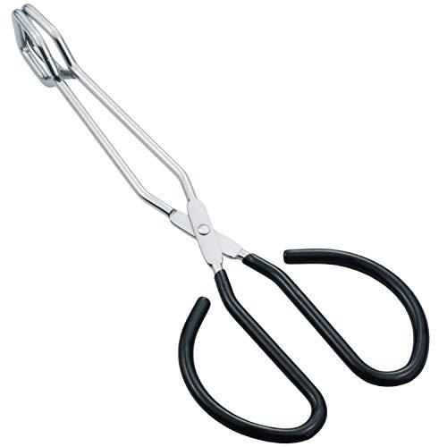 HINMAY 10-Inch Kitchen Scissor Tongs with Comfort-grip Handle, Stainless Steel Scissor Cooking Tongs