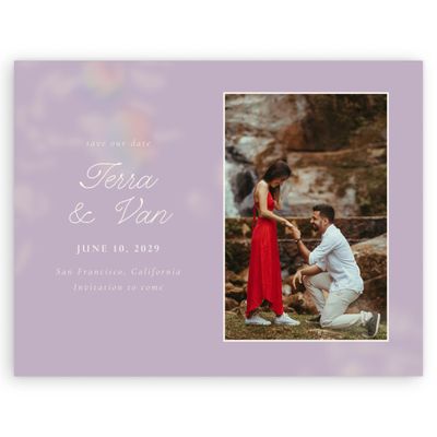 Lilac, Purple Wedding Digital Save the Date - Ola Photo