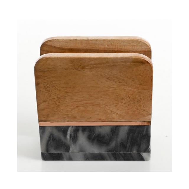 Laurie Gates Marble & Wood Napkin Holder