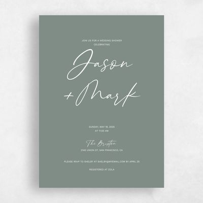 Basil, Green Wedding Wedding Shower Invitation - Nahomi Classic