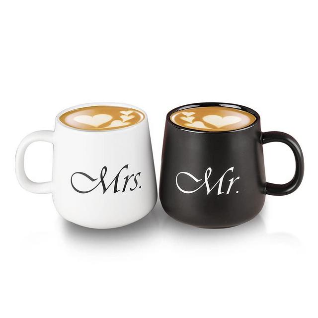 Mr and Mrs Coffee Mugs Set,Couple Gifts,Wedding Presents for Bridal Shower,Engagement Gifts for Couples, Newlyweds Gifts