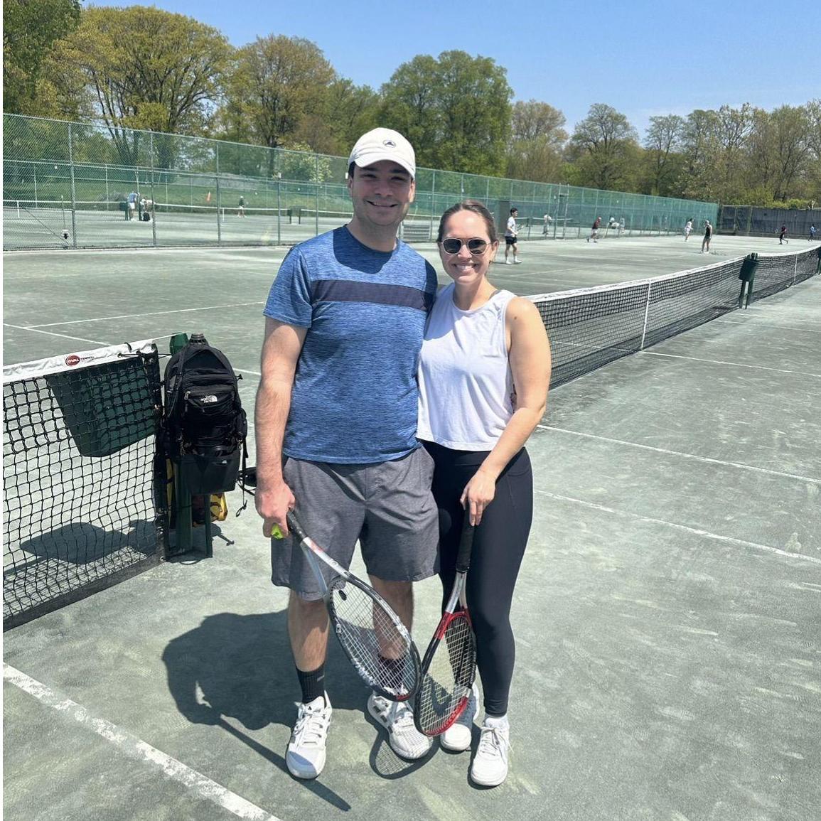 Tennis in Central Park. (Courtney won. 2024.)