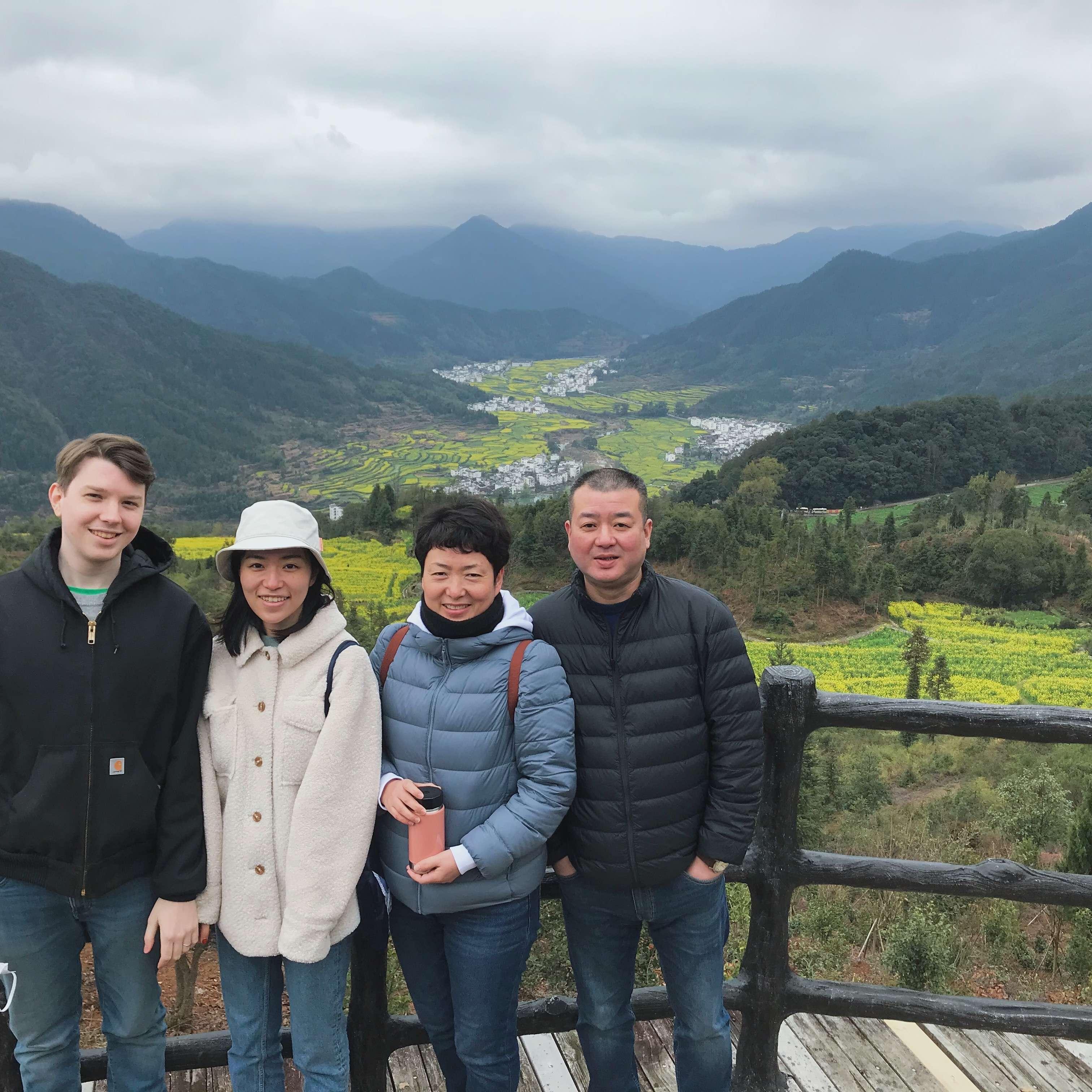 Here is us with Jamie's family. This was taken in Wuyuan, a small town in Jiangxi, China.