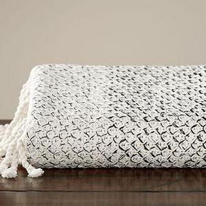 Ombre Mariner Throw, 50x60", Ivory/Midnight