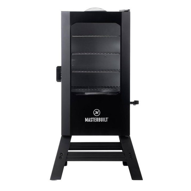 Masterbuilt® 30-inch Digital Electric Vertical BBQ Smoker with Leg Kit, Side Wood Chip Loader and 710 Cooking Square Inches in Black, Model MB20070421