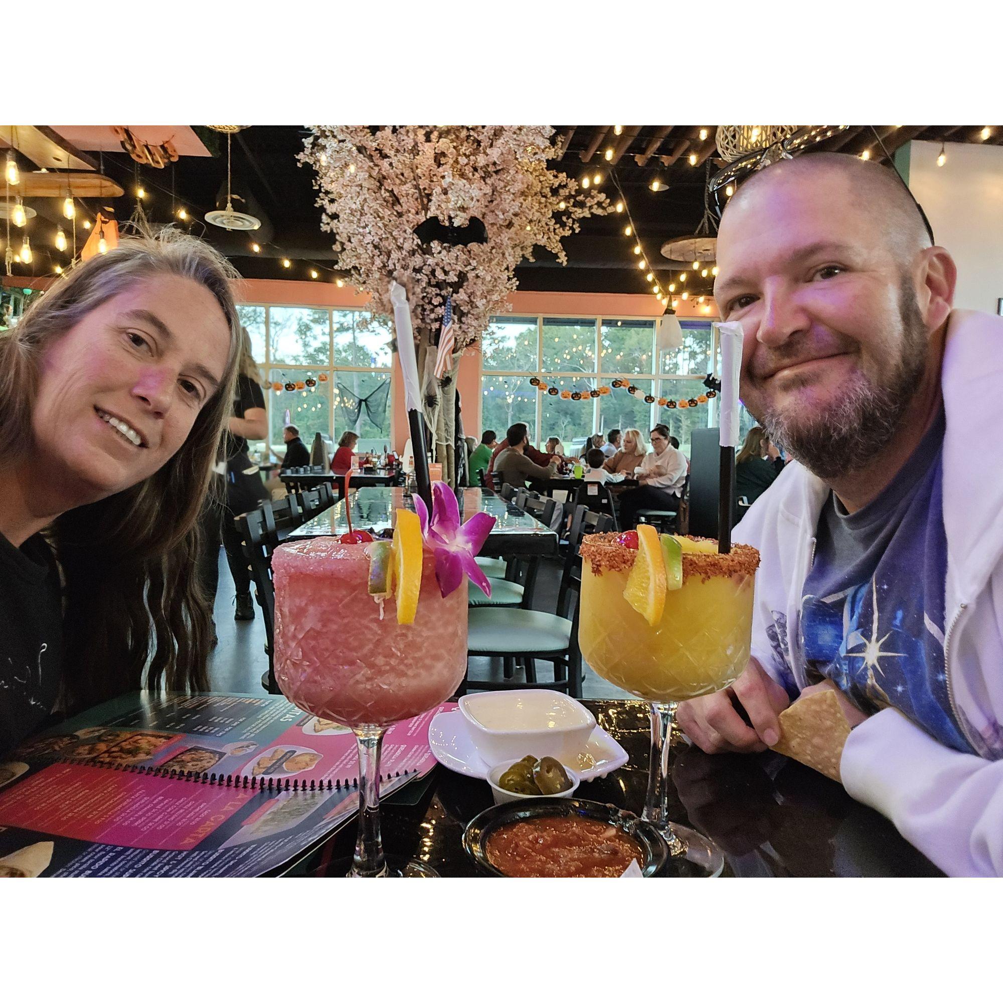 Making Wedding plans, over a great dinner and drinks.