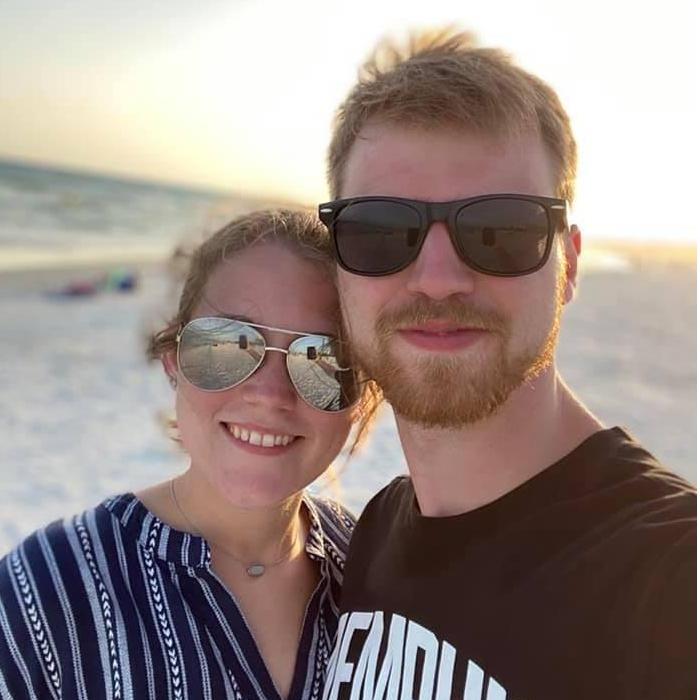 On a family vacation to Okaloosa Island last summer.