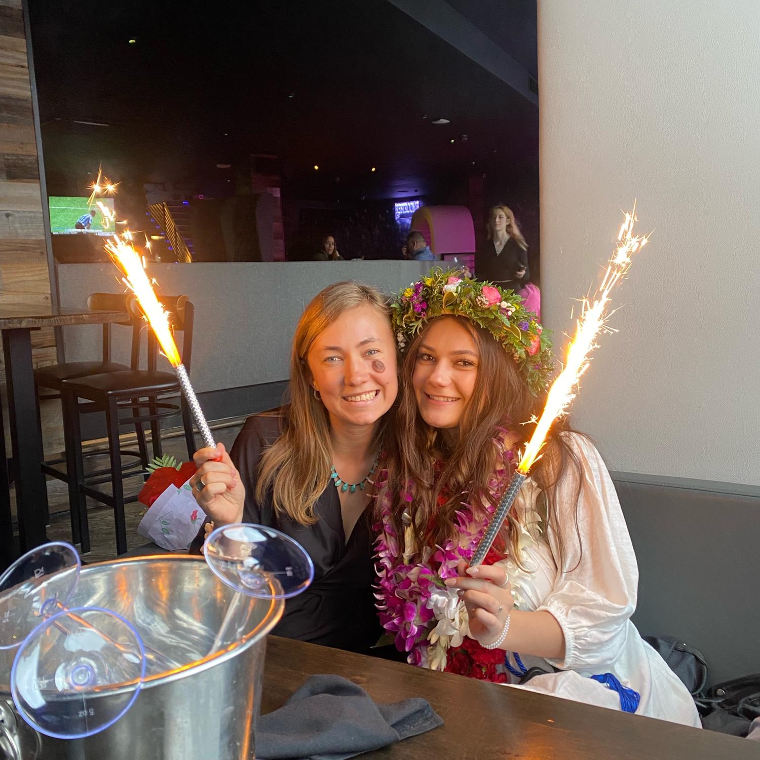 Morgan and sister Kennedy in NYC for college graduation brunch.