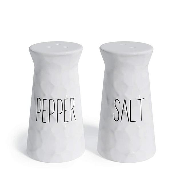 Barnyard Designs Salt and Pepper Shaker Set, Ceramic, Novelty Salt and Pepper Holders, Vintage Kitchen and Table Decor, White, 2" x 3.5"