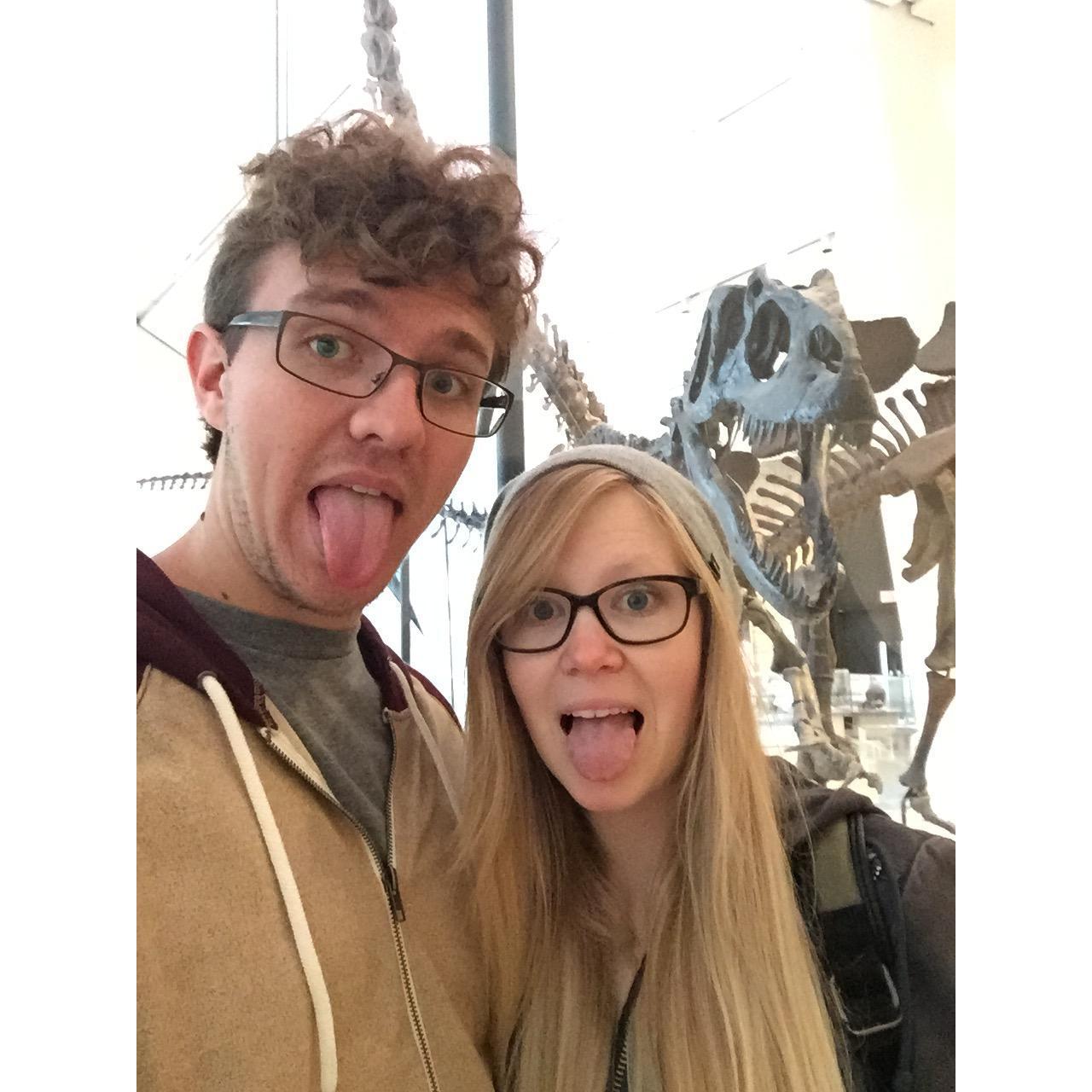 Just us and the ROM dinos (our "first date" on Austins first Toronto trip)