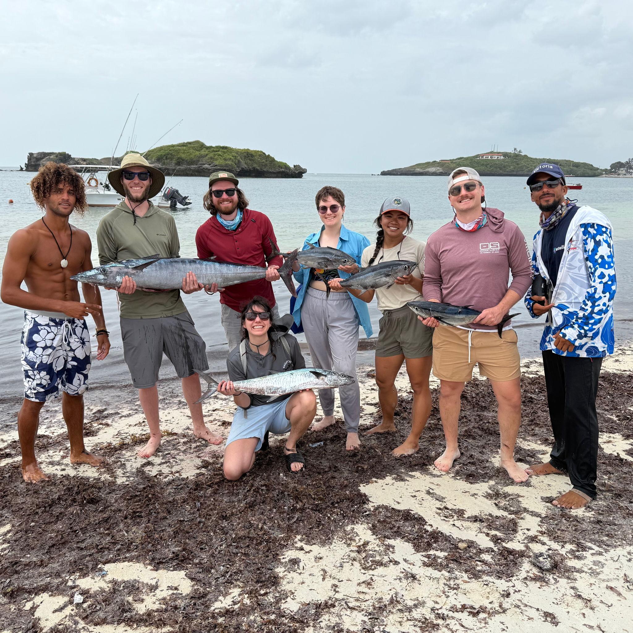 Deep sea fishing with the Kenya crew - caught 5 fish.