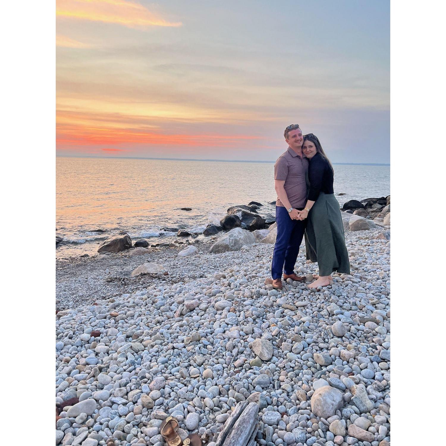 Practicing for engagement photos on Fishers