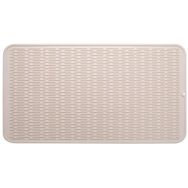 MicoYang Silicone Dish Drying Mat for Multiple Usage,Easy clean,Eco-friendly,Heat-resistant Silicone Mat for Kitchen Counter or Sink,Refrigerator or Drawer Liner Tapioca 4XL 32 inches x 18 inches