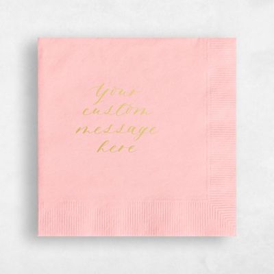 Blush, Pink Wedding Napkin - Custom Message