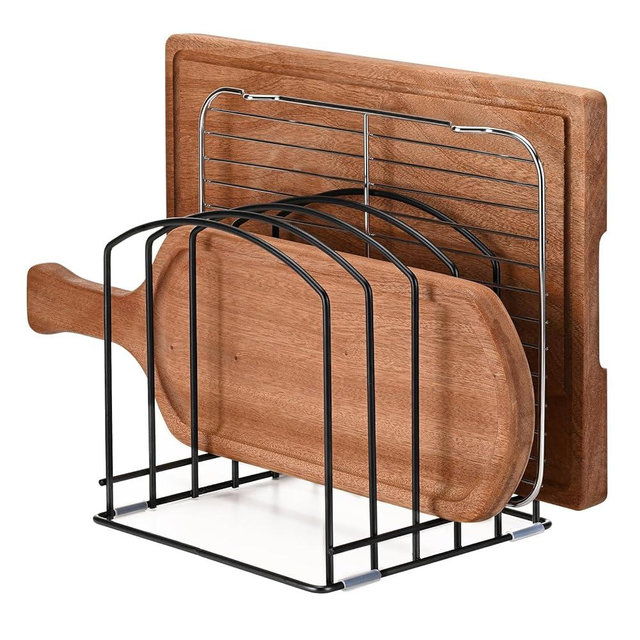 ziroland 5-Slot Cutting Board Organizer, Bakeware Organizer, and Kitchen Cabinet Organizer for Baking Trays and Cookie Sheets (1pc 5 Slots for one size)
