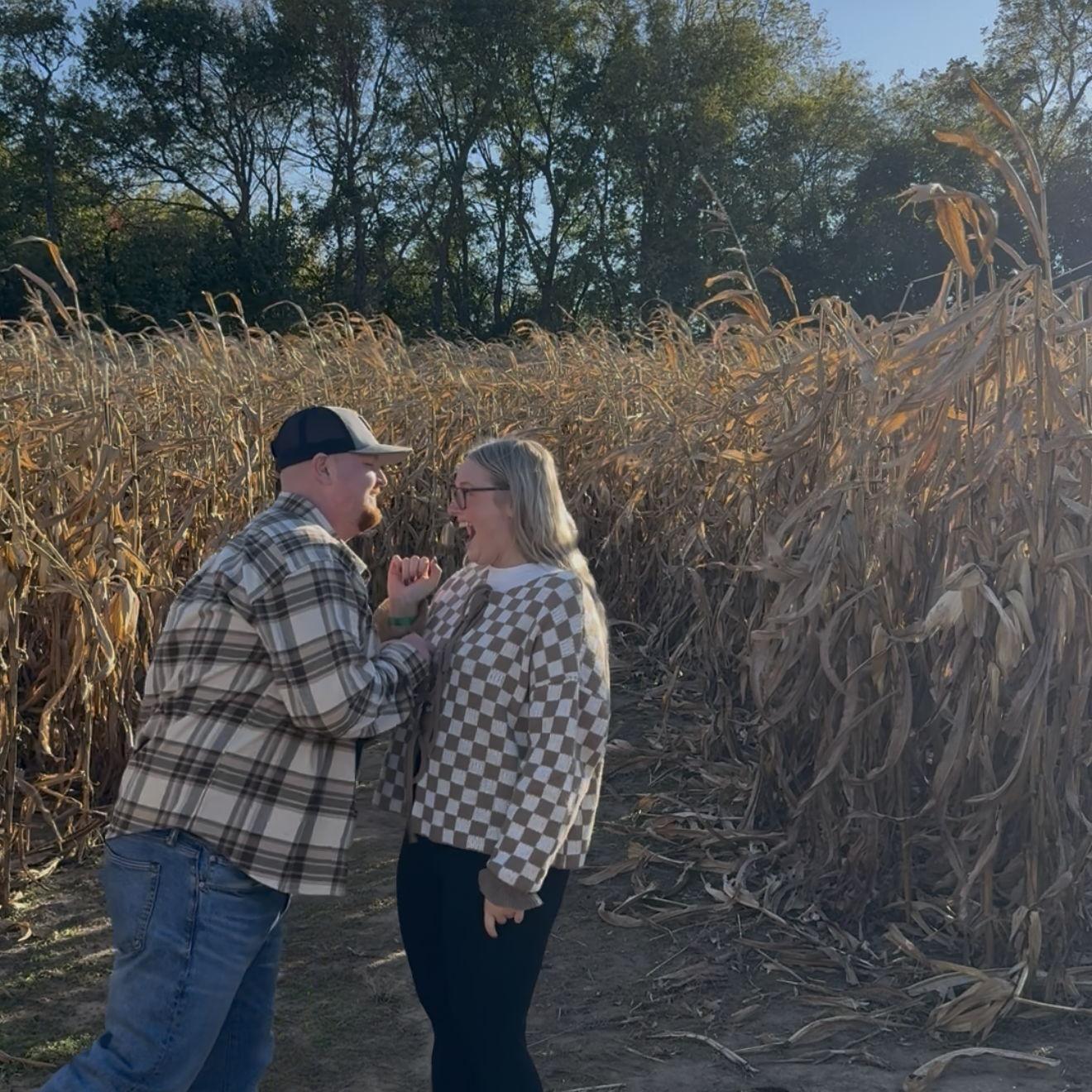 Drew proposed in the corn maze, and we were lucky enough to have nobody around! It truly was perfect.