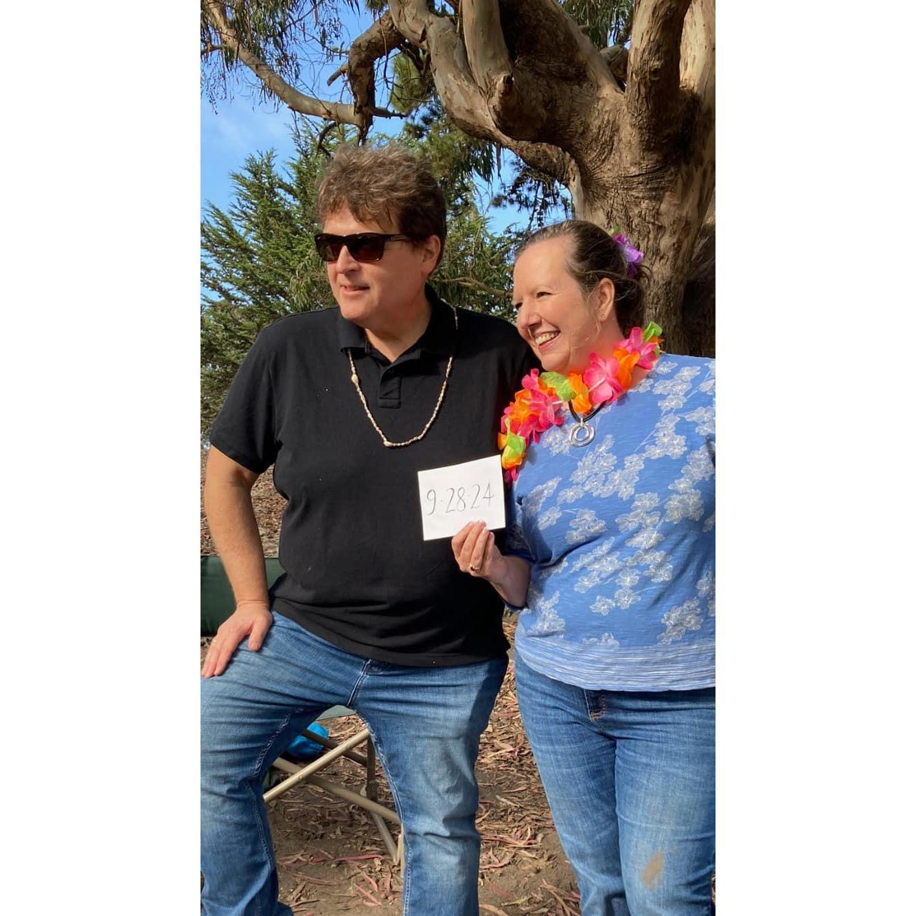 Following in the footsteps of Scott's dad, Doug and his wife Linda, we decided to combine Scott's 50th birthday with a surprise engagement announcement. Just engagement - wedding at a later date!